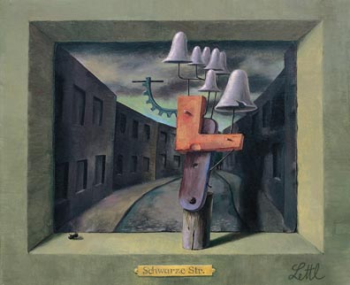 Wolfgang Lettl - Schwarze Straße (Black Street) 1980, 27,5x33 cm