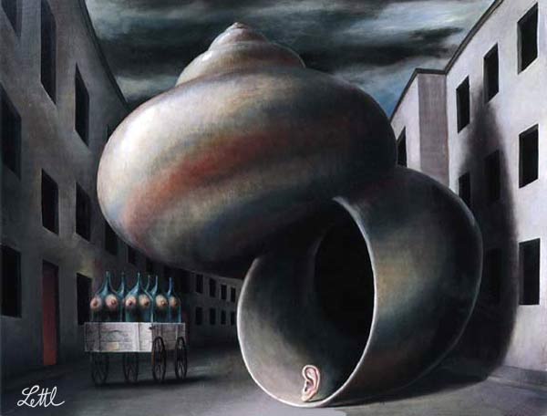 Wolfgang Lettl - Die Schnecke (The Snail) 1979, 57x75 cm
