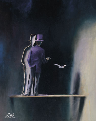 Wolfgang Lettl - Zylindermann (The Man with the Top-Hat) 1993, 44x36,5 cm