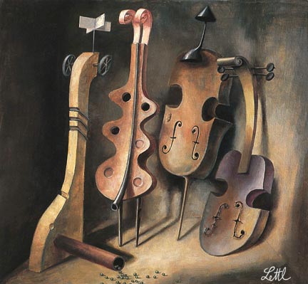 Wolfgang Lettl - Das Quartett (1982), 30x33 cm