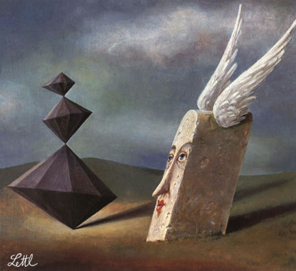 Wolfgang Lettl - Menhir (1983), 30x33 cm