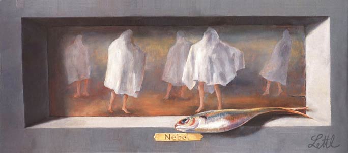 Wolfgang Lettl - Nebel (1987), 23,5x54 cm