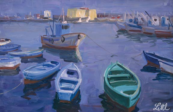 Wolfgang Lettl - Hafen von Manfredonia - 70x100cm