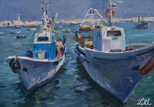 Wolfgang Lettl - Fischerboote II - 70x100cm