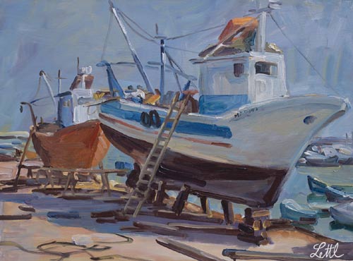 Wolfgang Lettl - Auf der Werft III - 60x80cm