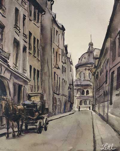 Wolfgang Lettl - Paris, Rue Mazarin (1942), 29x24 cm