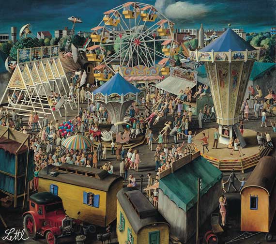 Wolfgang Lettl - Plärrer (Fair) 1970, 126x142 cm