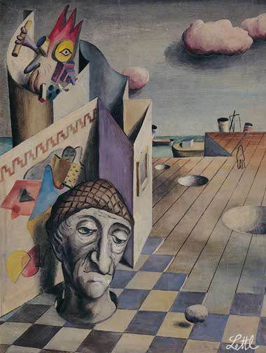Wolfgang Lettl - sinnieren (Meditation) 1950, 100x75 cm