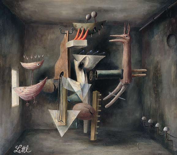 Wolfgang Lettl - Interieur (1968), 55x60 cm