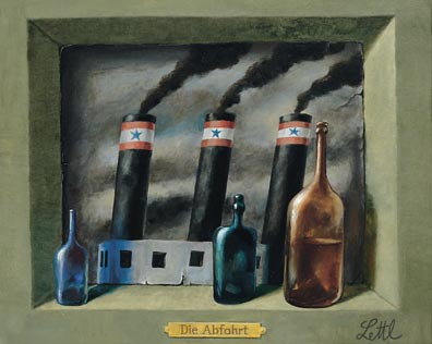 Wolfgang Lettl - Die Abfahrt (The Departure) 1980, 27,5x33 cm