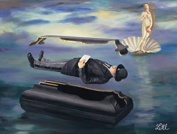 Wolfgang Lettl - Der Versuch (A Good Try) 1979, 81x106 cm