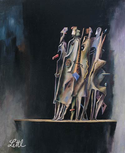 Wolfgang Lettl - Die Fünf (Five) 1994, 44x36,5 cm