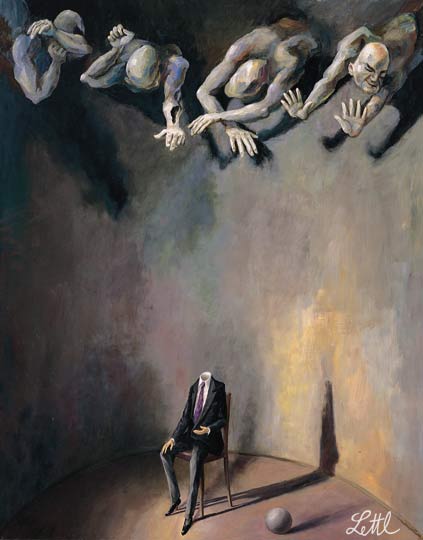 Wolfgang Lettl - Das Verhr (The Trial) 1994, 129,5x102 cm