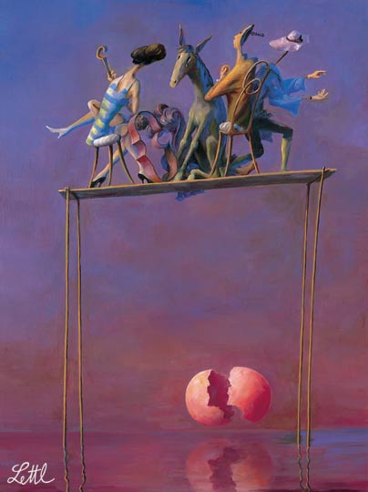 Wolfgang Lettl - Der Esel, der bin ich (The Fool I am) 1996, 110x83 cm