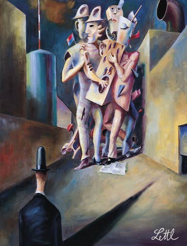 Wolfgang Lettl - Übereinkommen (Agreement) 1996, 80x63 cm