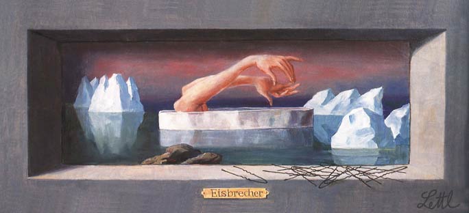 Wolfgang Lettl - Eisbrecher (1988), 23,5x54 cm