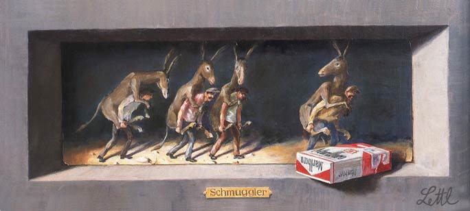 Wolfgang Lettl - Schmuggler (1987), 23,5x54 cm