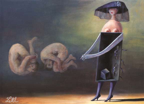 Wolfgang Lettl - La vedova (The Widow) - 1989, 31,5x44 cm
