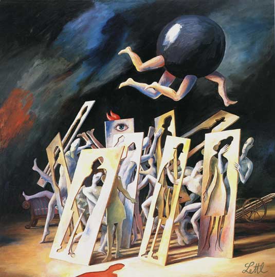 Wolfgang Lettl - Glasnost (1991), 159x159 cm