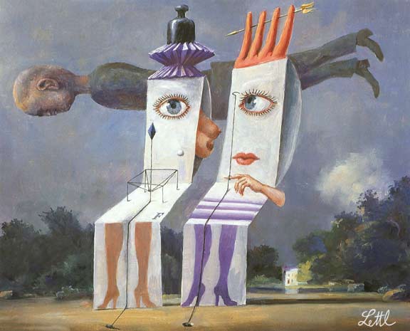 Wolfgang Lettl - La chiaccherata (The Chatter) - 1992, 43x54,5 cm
