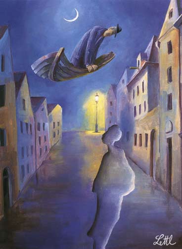 Wolfgang Lettl - Der alte Mann und das Mädchen (The Old Man and the Girl) - 1992, 60,5x46 cm