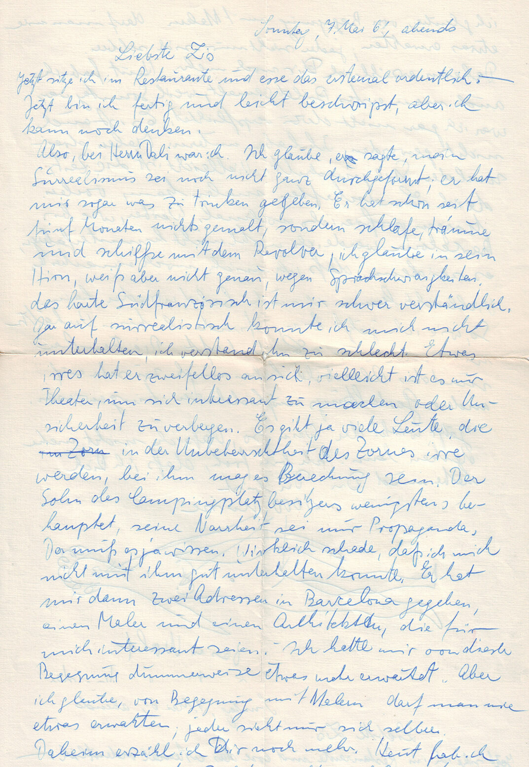 Brief von Wolfgang Lettl an seine Ehefrau Franziska (1961)